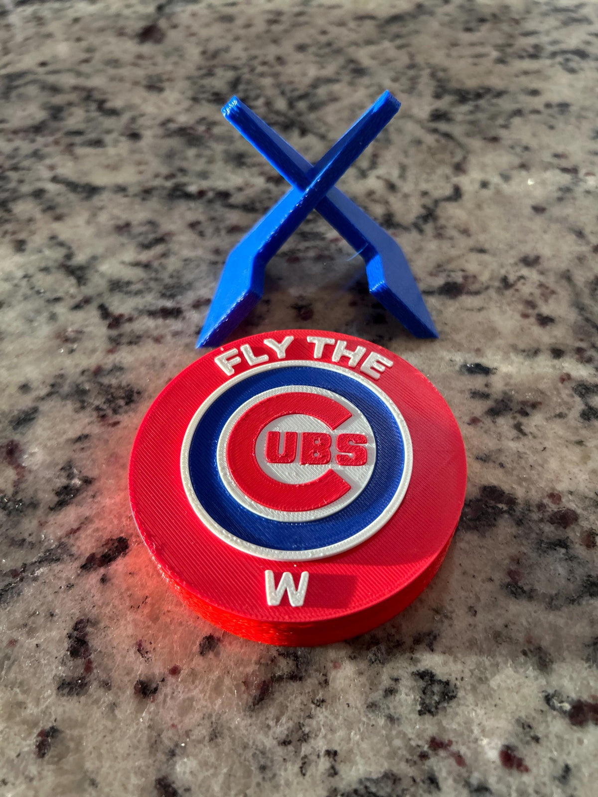 Chicago Cubs Fly the W 3D Printed Desk Display Stash Box | MLB Baseball Fan Decor