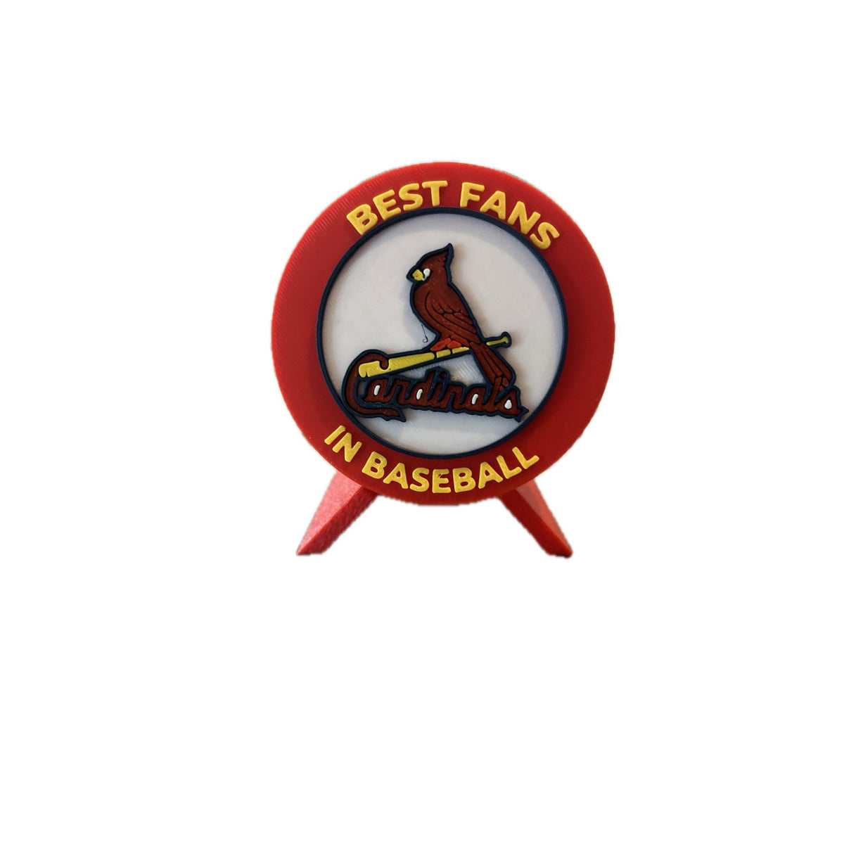St Louis Cardinals 3D printed round display medallion with stand and hidden stash boxBest Fans in Baseball MLB fan gift, made in USA
