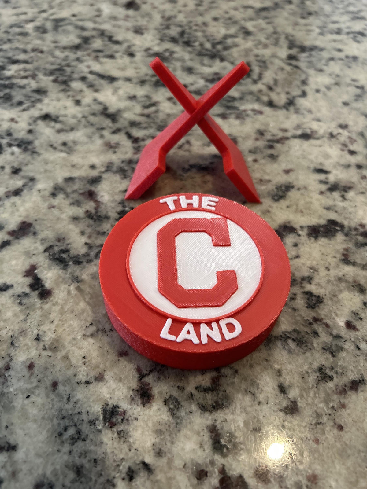 Cleveland Indians 3D printed round display medallion with stand and hidden stash boxThe Land MLB baseball fan gift, made in USA