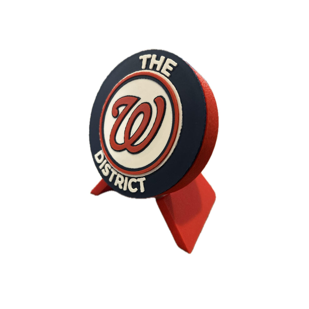 Washington Nationals 3D printed round display medallion with stand and hidden stash boxThe District MLB baseball fan gift, made in USA