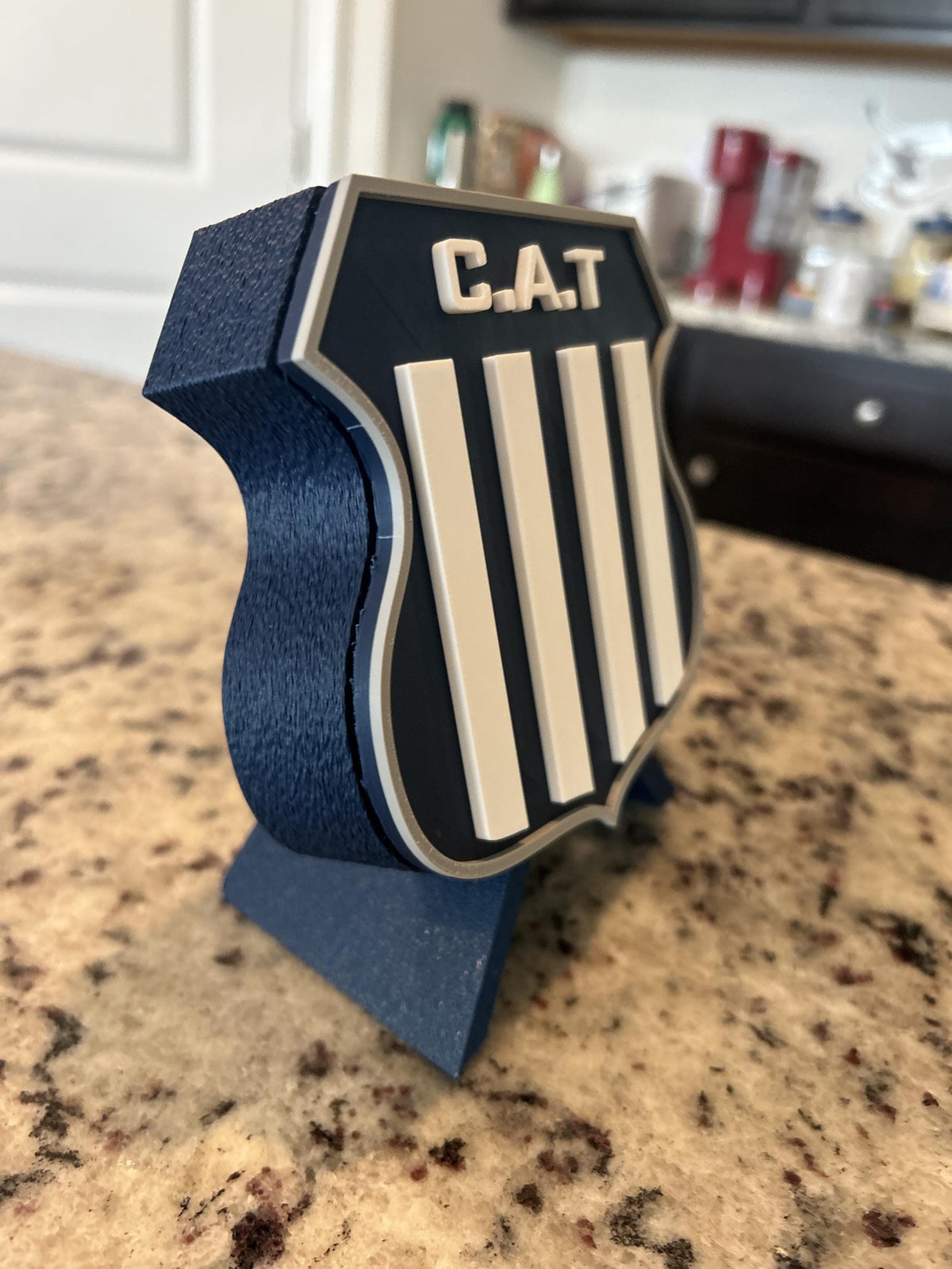 Talleres de Cordoba 3D printed escudo crest display with stand and hidden stash boxLa T El Matador Argentine soccer fan gift, made in USA