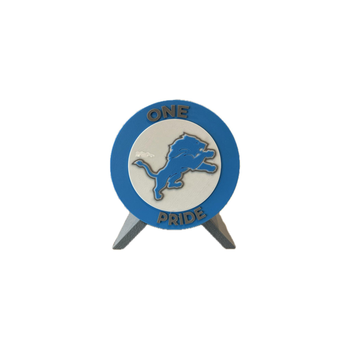 Detroit Lions 3D printed round display medallion with stand and hidden stash boxOne Pride NFL fan gift, made in USA