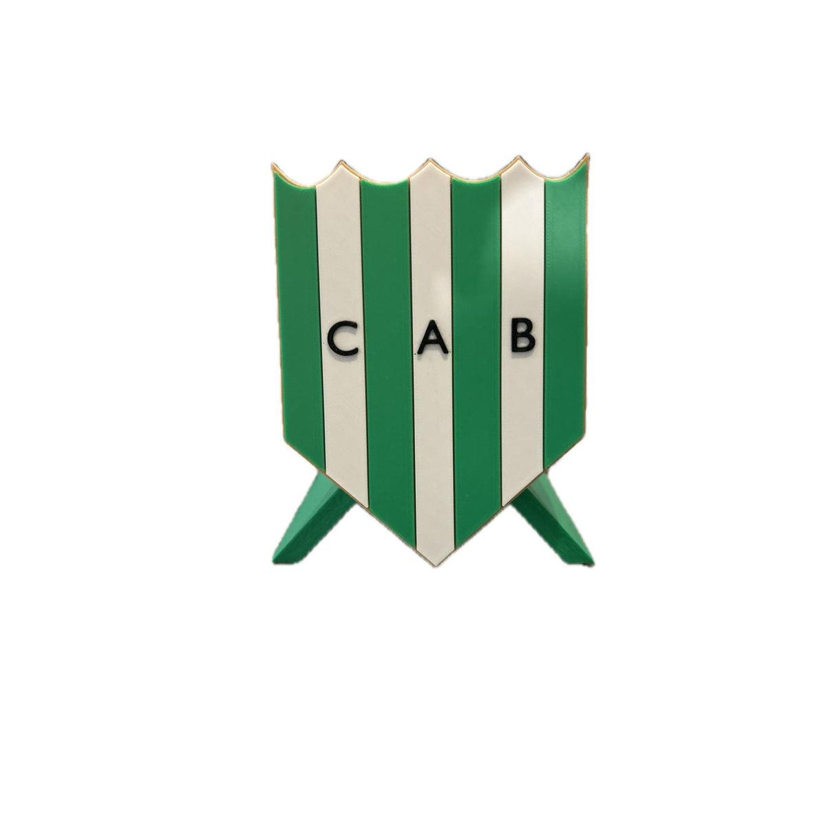Banfield 3D printed escudo crest display with stand and hidden stash boxEl Taladro Argentine soccer fan gift, made in USA