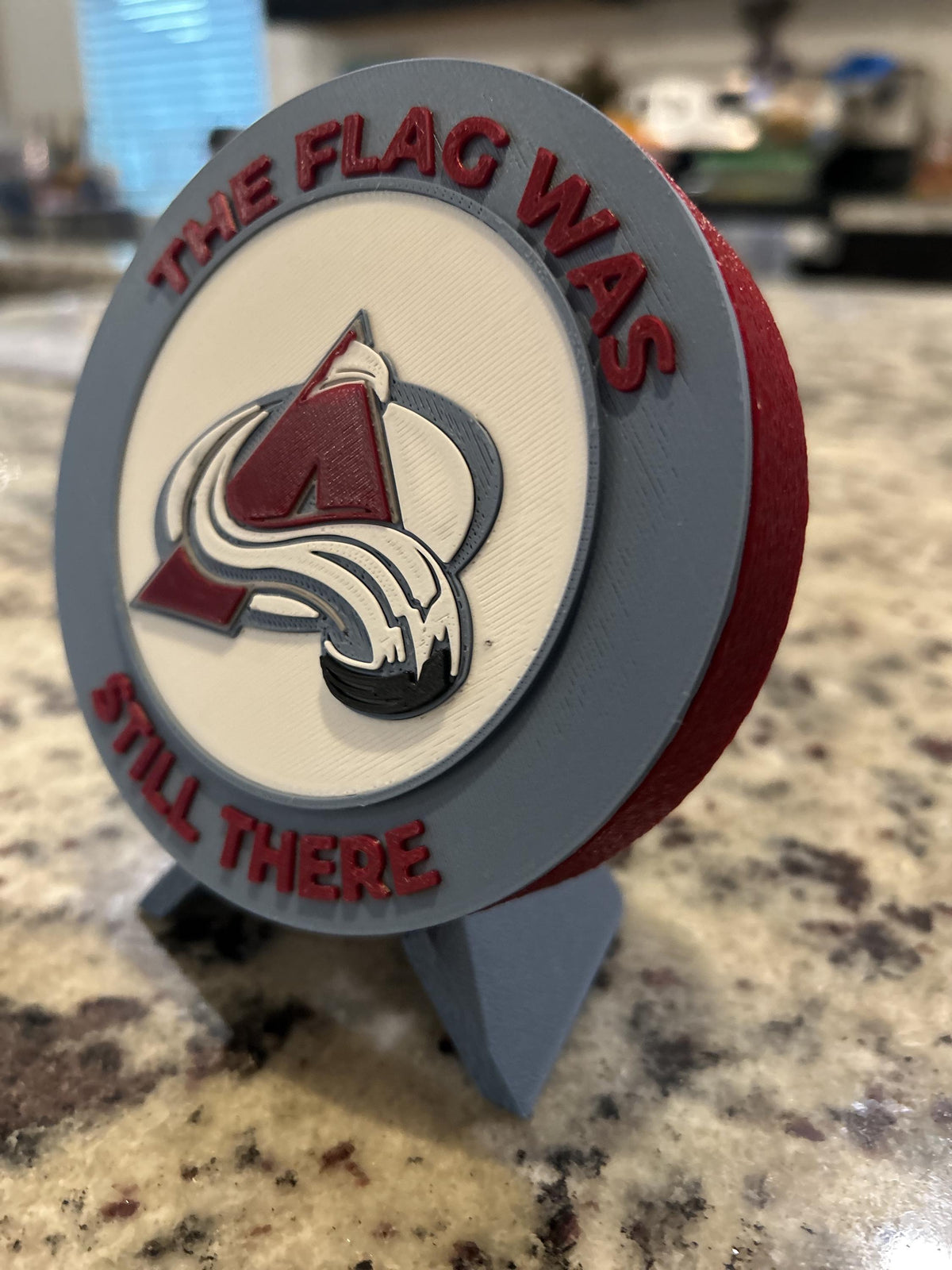Colorado Avalanche 3D printed round display medallion with stand and hidden stash boxGo Avs NHL hockey fan gift, made in USA