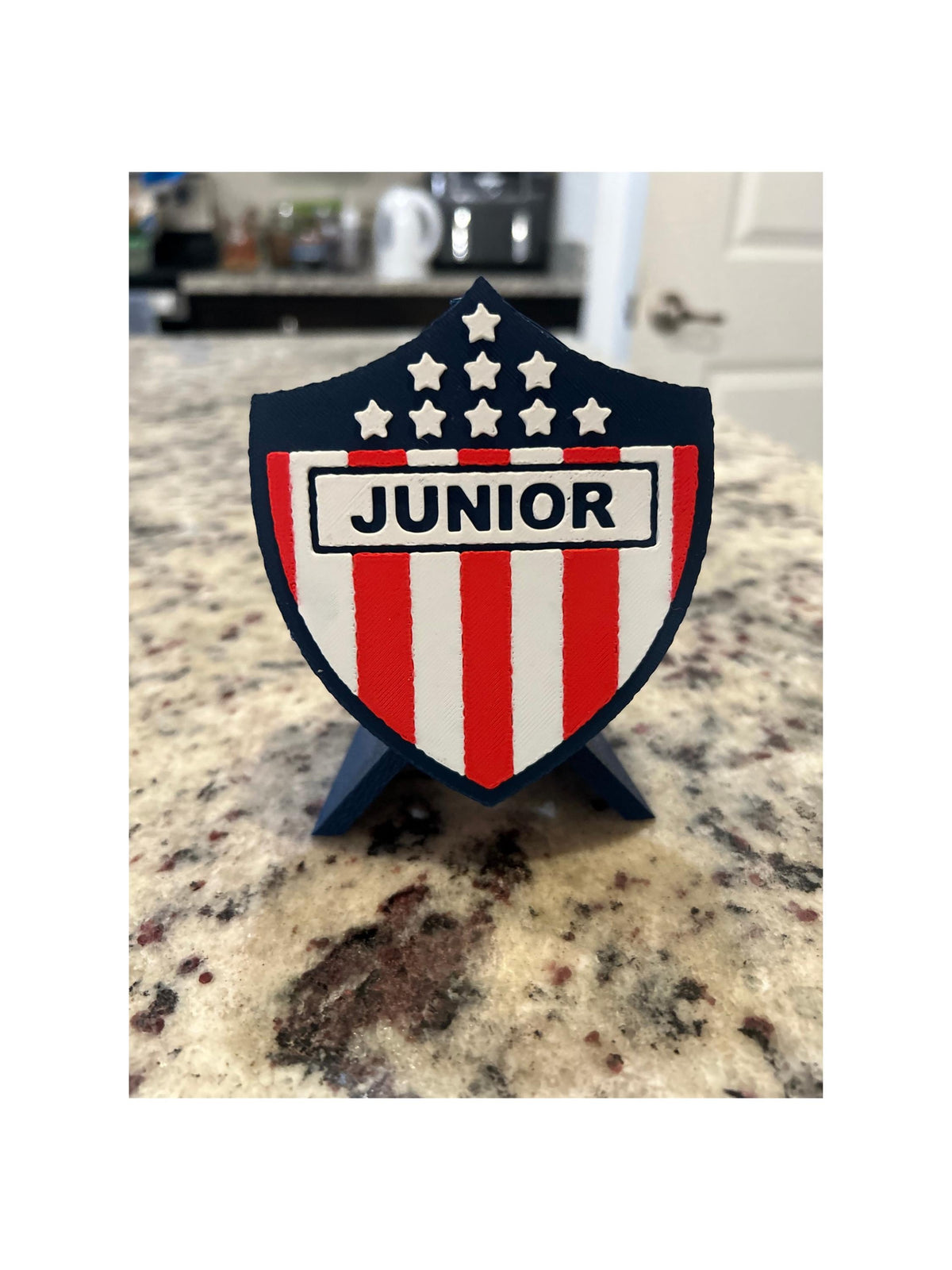 3D Printed Junior de Barranquilla Crest Display | Colombian Soccer Fan Stash Box (14cm)