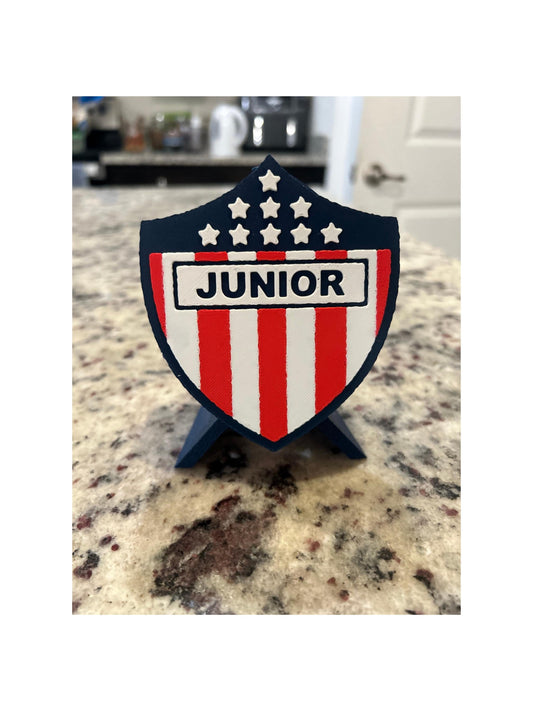 3D Printed Junior de Barranquilla Crest Display | Colombian Soccer Fan Stash Box (14cm)