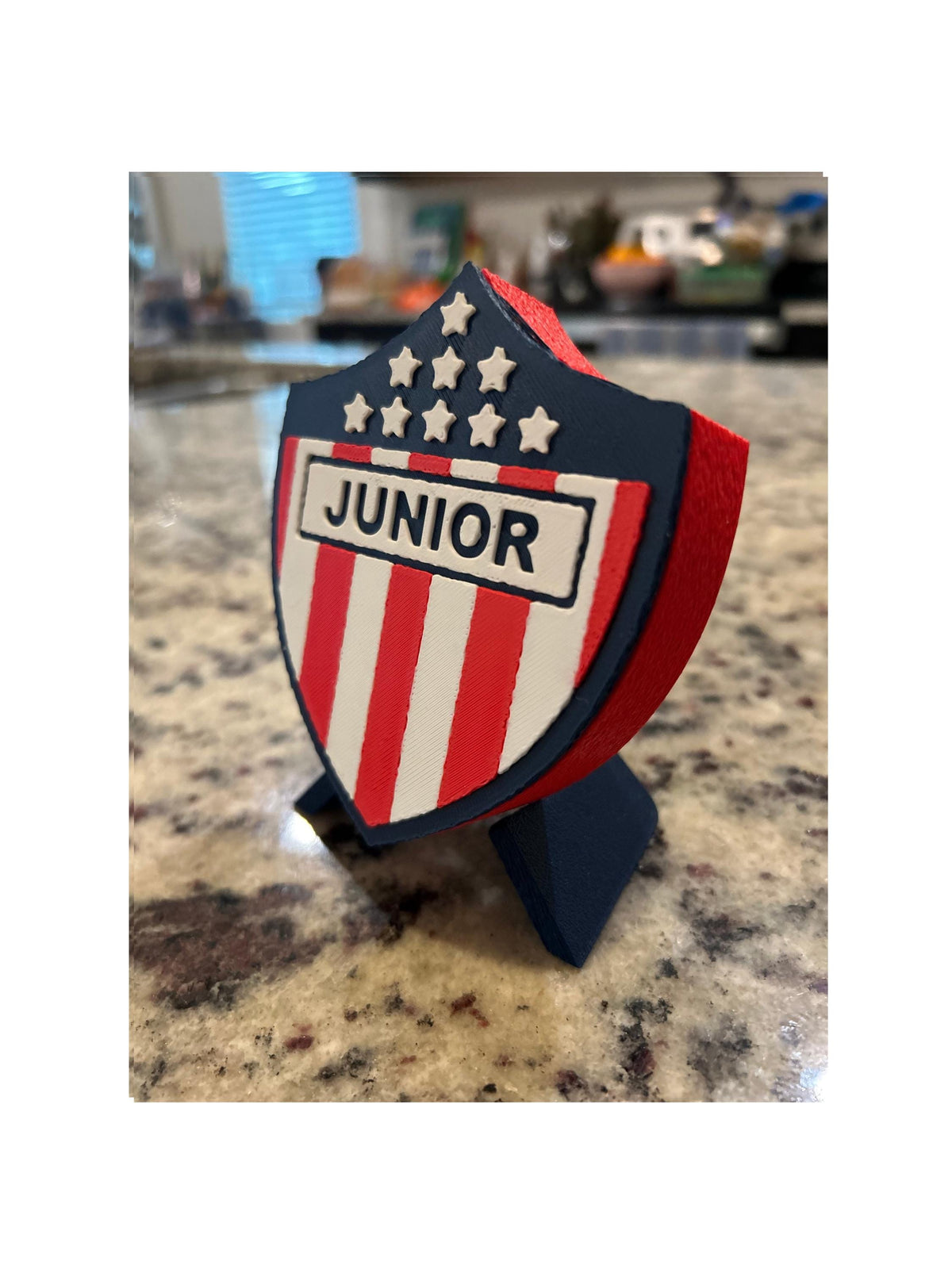 3D Printed Junior de Barranquilla Crest Display | Colombian Soccer Fan Stash Box (14cm)