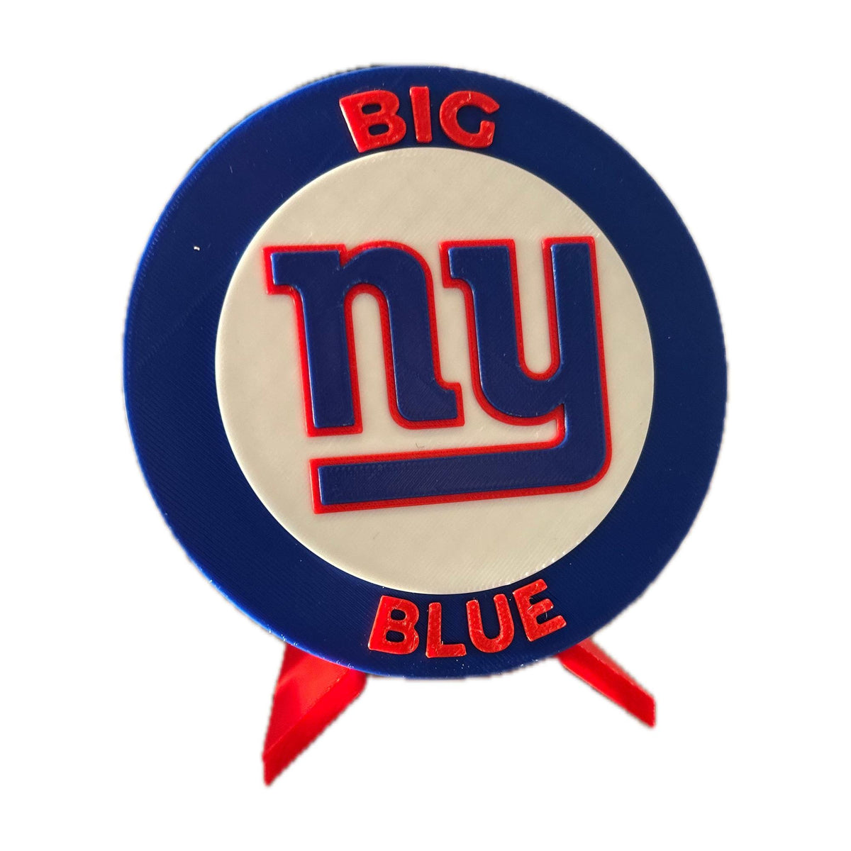 New York Giants 3D printed round display medallion with stand and hidden stash boxBig Blue NFL football fan gift, made in USA