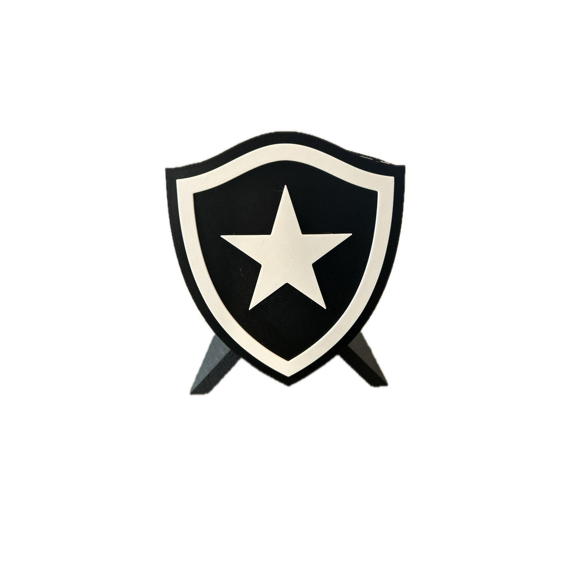 Botafogo 3D printed escudo shield display with stand and hidden stash box, presente torcedor do Fogao estrela solitaria, Brazilian soccer fan gift made in USA