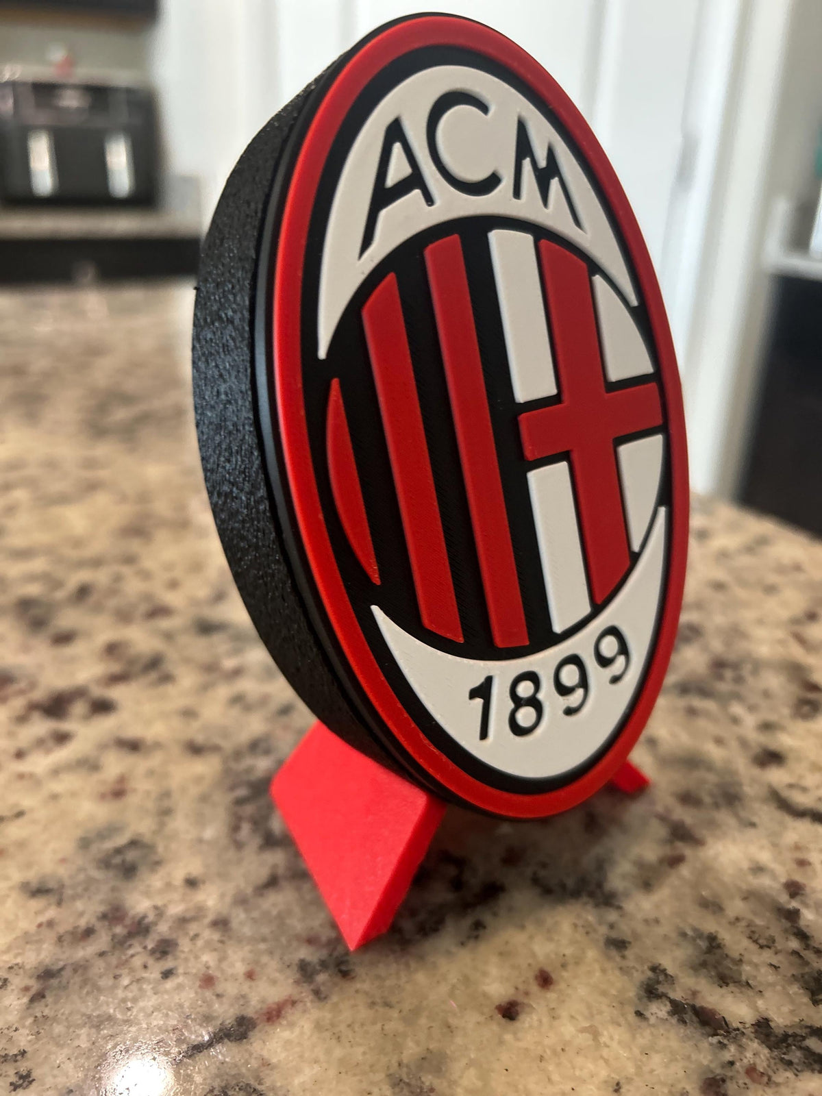 3D Printed AC Milan Crest Display | Rossoneri Stash Box (14cm Tall)