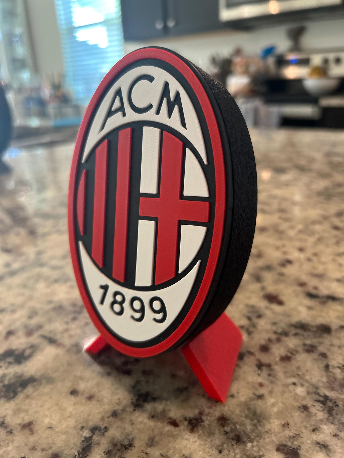 3D Printed AC Milan Crest Display | Rossoneri Stash Box (14cm Tall)