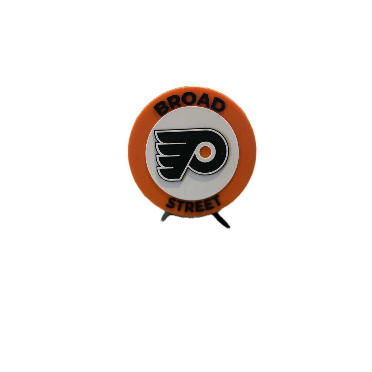 Philadelphia Flyers 3D printed round display medallion with stand and hidden stash boxBroad Street NHL hockey fan gift, made in USA