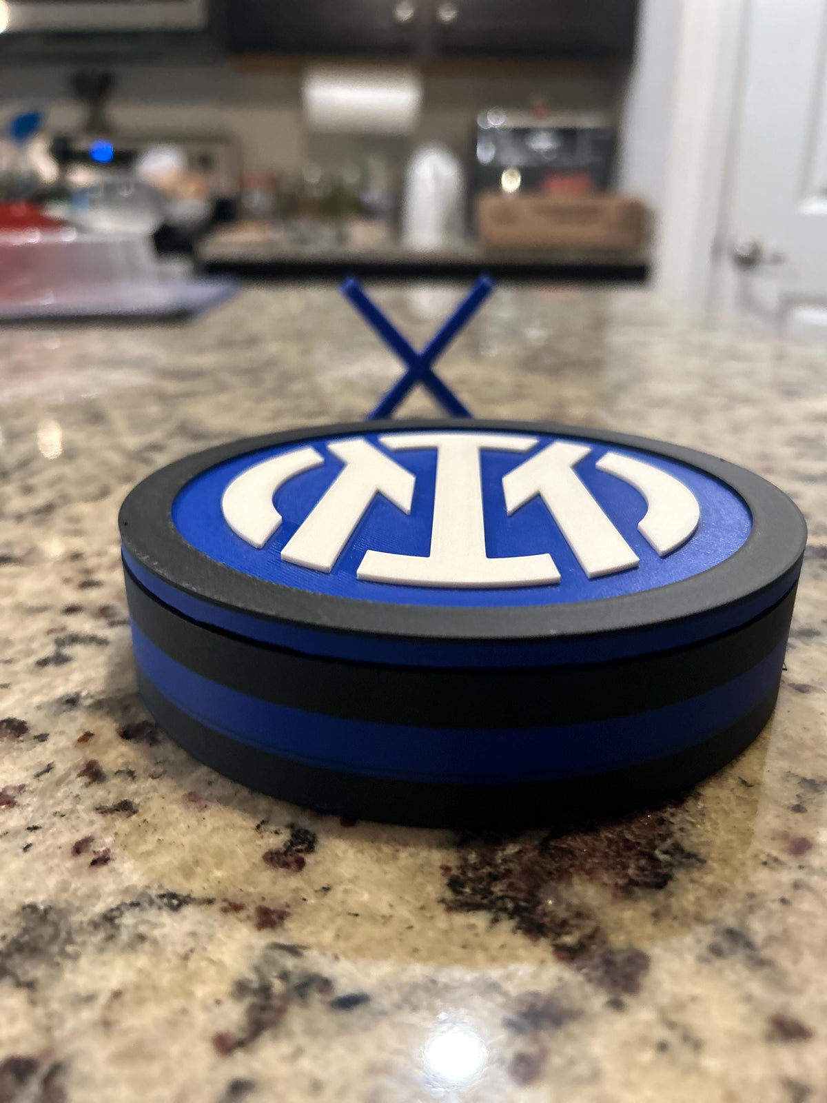 Inter Milan 3D Crest Display | Serie A Soccer Fan Keepsake Box (Nerazzurri)