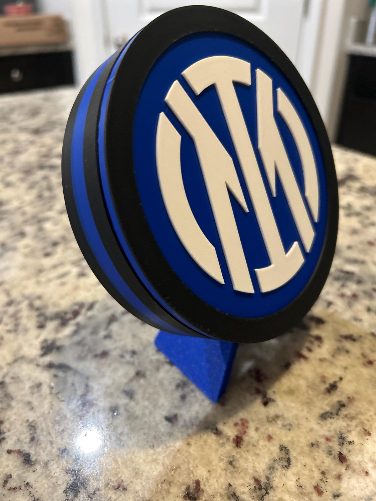 Inter Milan 3D Crest Display | Serie A Soccer Fan Keepsake Box (Nerazzurri)