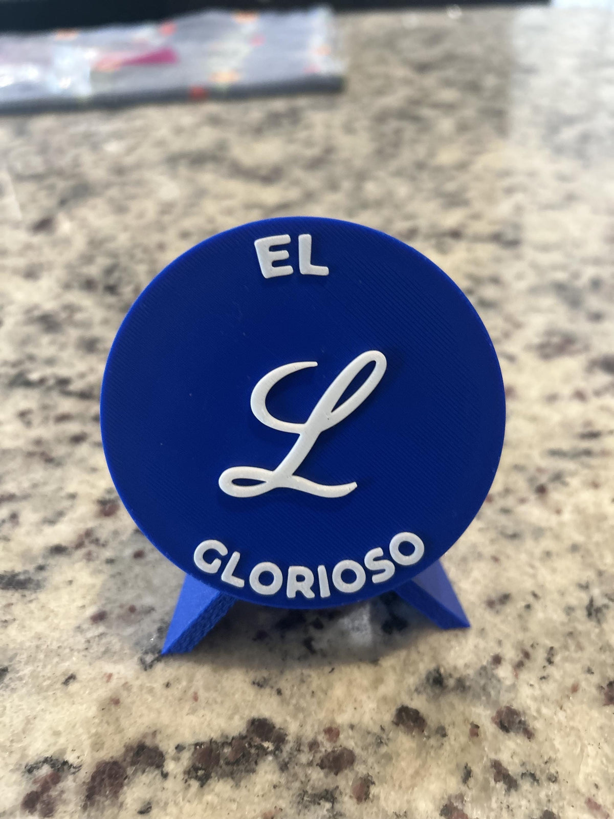 Tigres del Licey 3D printed round display medallion with stand and hidden stash boxfan gift, made in USA