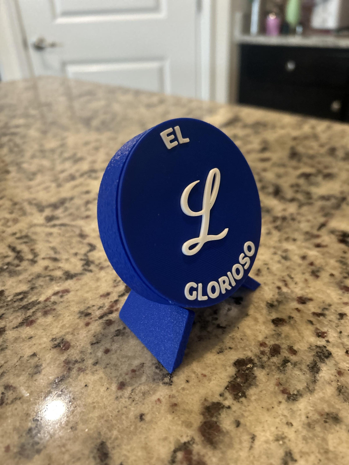 Tigres del Licey 3D printed round display medallion with stand and hidden stash boxfan gift, made in USA