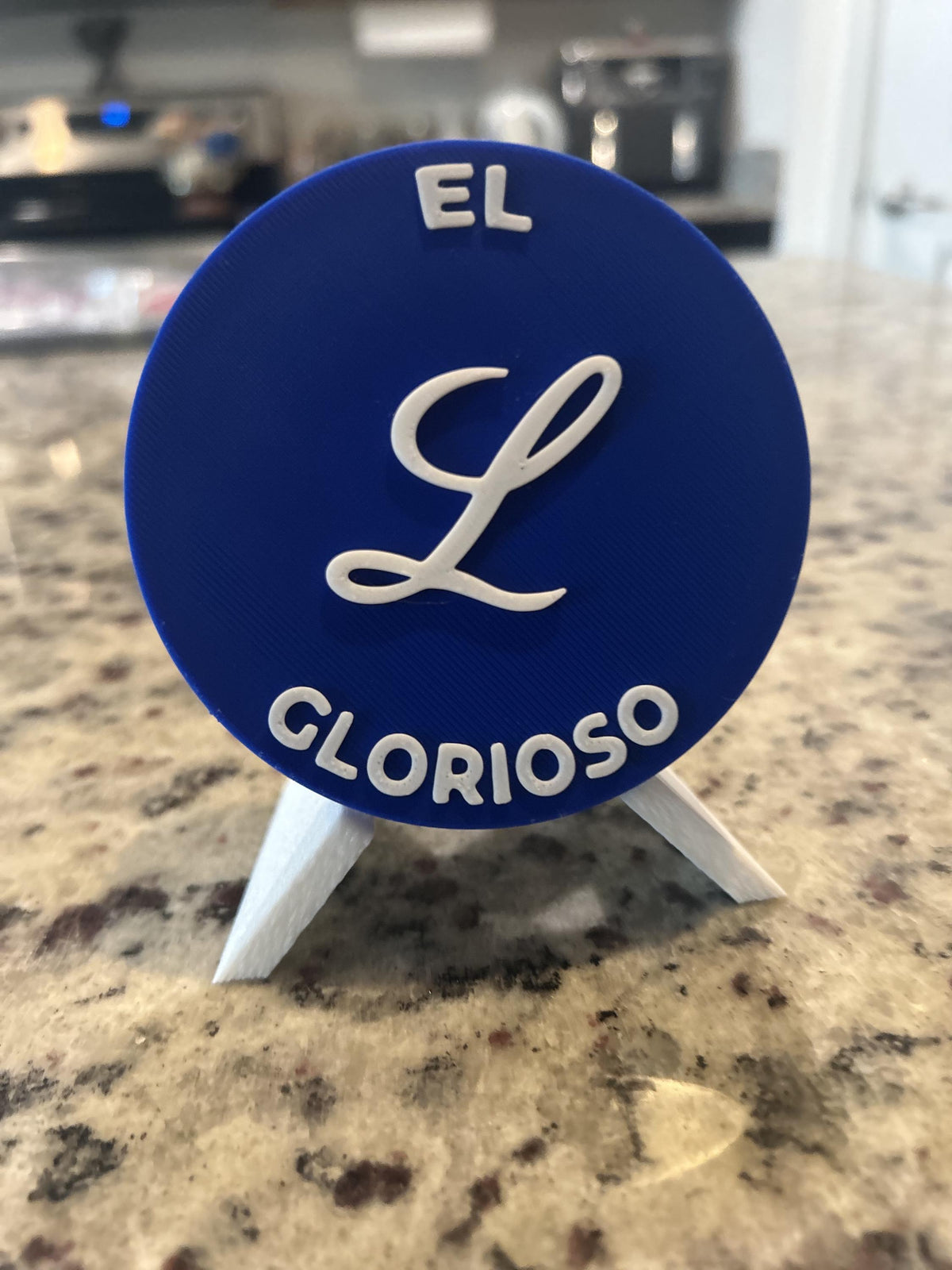 Tigres del Licey 3D printed round display medallion with stand and hidden stash boxfan gift, made in USA
