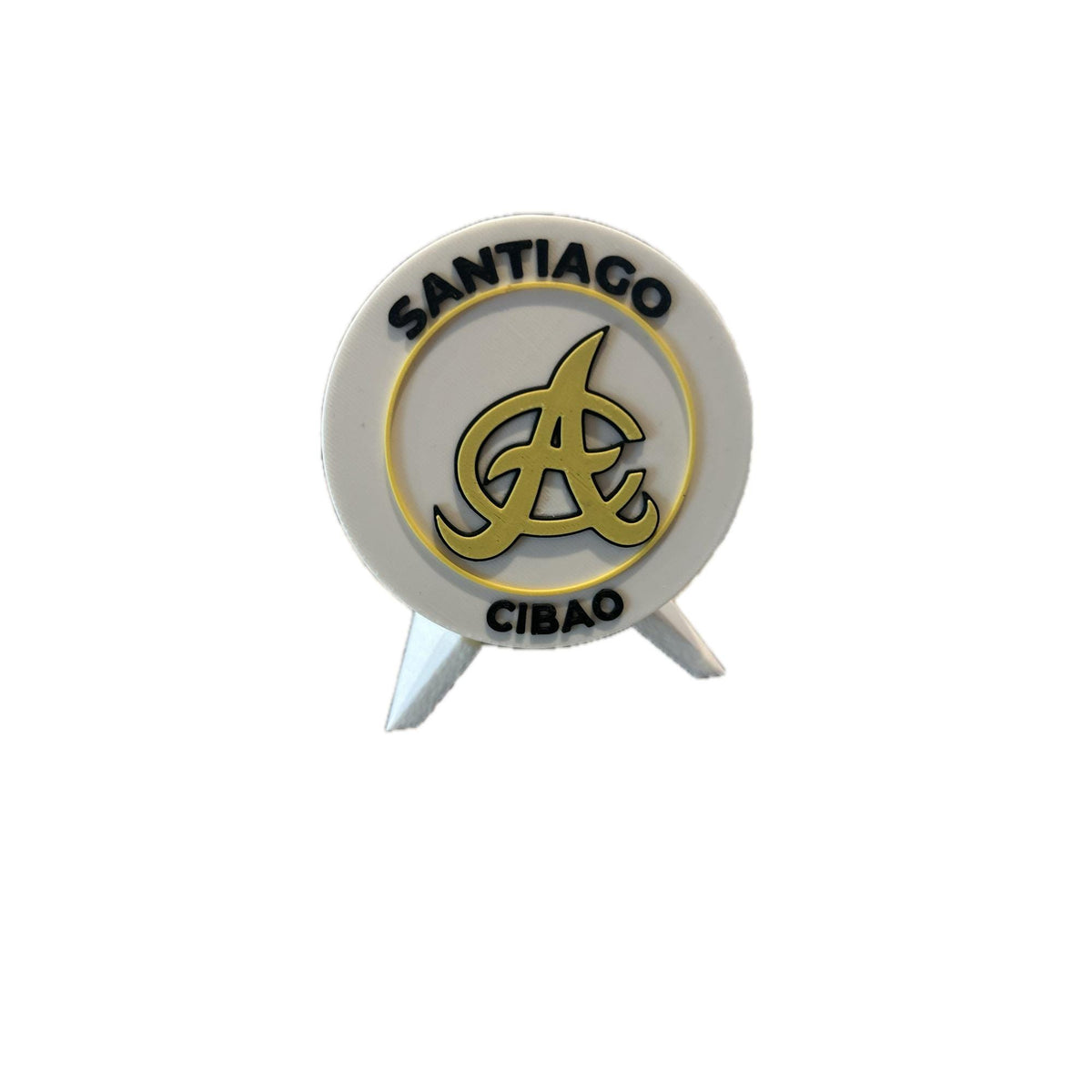 Aguilas Cibaenas 3D printed round display medallion with stand and hidden stash boxfan gift, made in USA