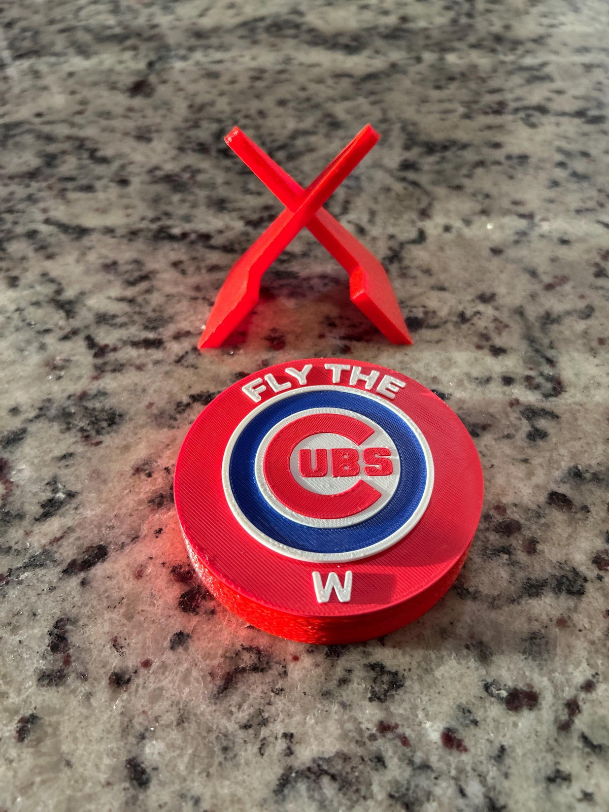 Chicago Cubs Fly the W 3D Printed Desk Display Stash Box | MLB Baseball Fan Decor