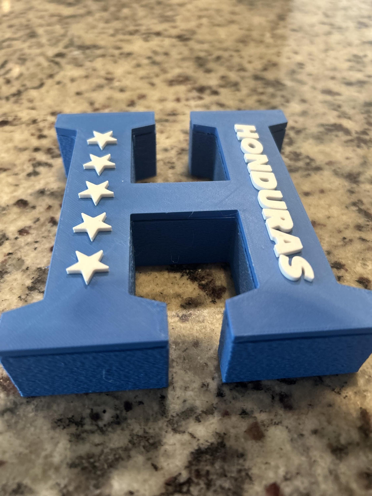Honduras 3D printed H monogram with 5 stars that opens as a hidden stash boxCatracho national team soccer fan gift, made in USA