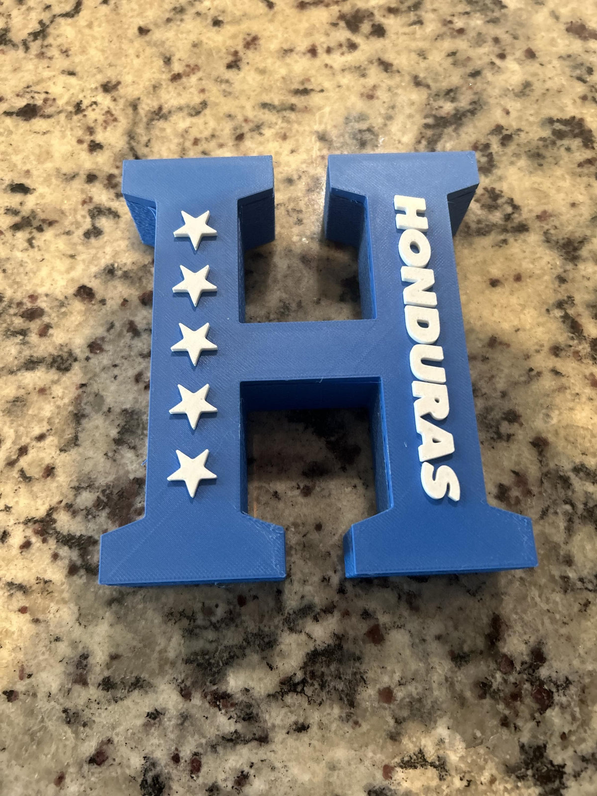Honduras 3D printed H monogram with 5 stars that opens as a hidden stash boxCatracho national team soccer fan gift, made in USA