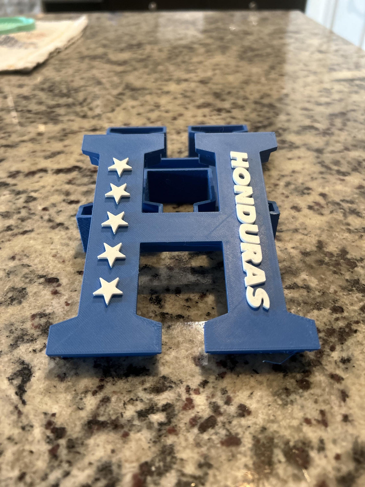 Honduras 3D printed H monogram with 5 stars that opens as a hidden stash boxCatracho national team soccer fan gift, made in USA