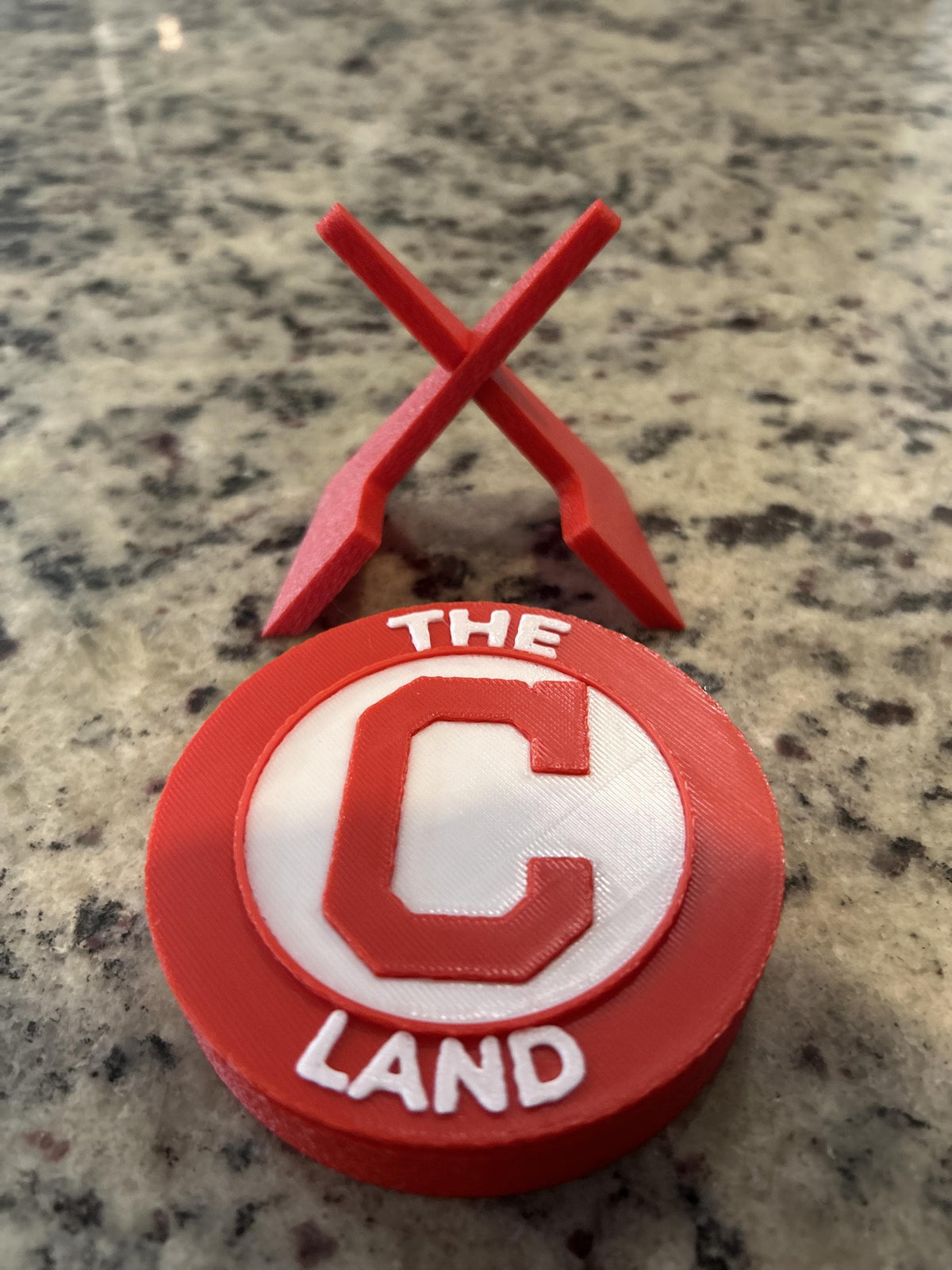 Cleveland Indians 3D printed round display medallion with stand and hidden stash boxThe Land MLB baseball fan gift, made in USA