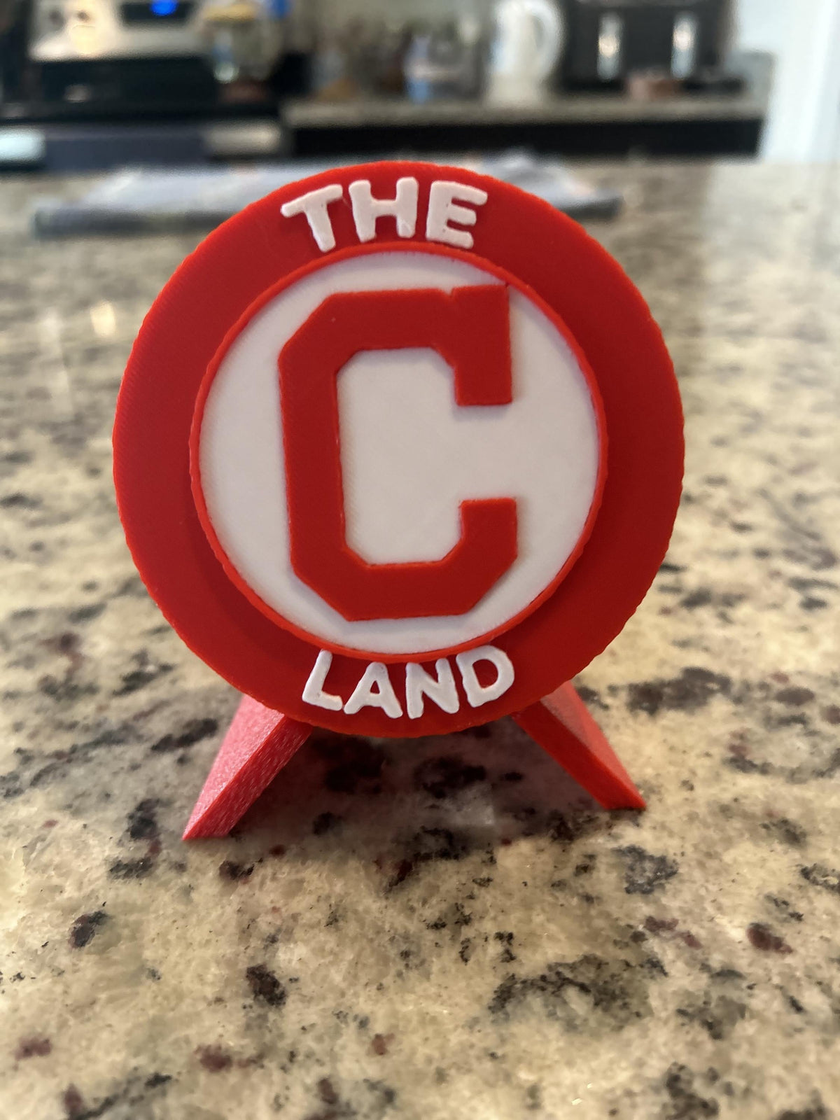 Cleveland Indians 3D printed round display medallion with stand and hidden stash boxThe Land MLB baseball fan gift, made in USA