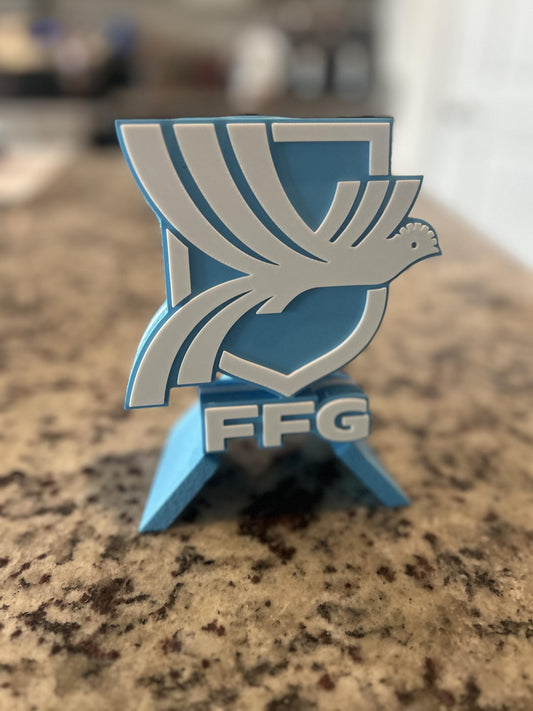 Guatemala Los Chapines FFG 3D printed crest display with stand and hidden stash boxGuatemalan national team soccer fan gift, made in USA