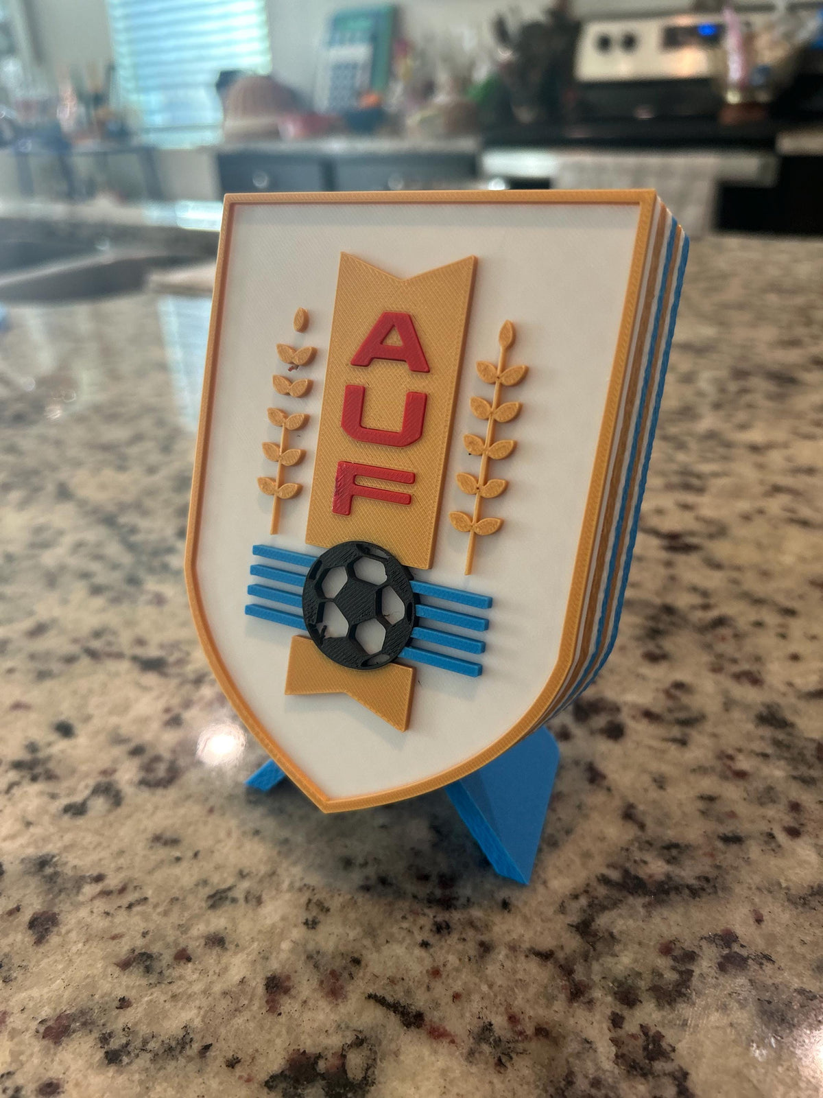 Uruguay 3D Crest Display | AUF La Celeste Soccer Fan Keepsake Box (12.5cm Tall)