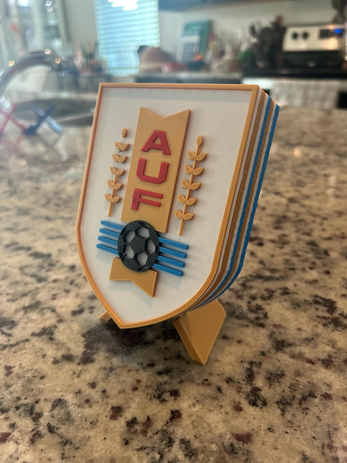 Uruguay 3D Crest Display | AUF La Celeste Soccer Fan Keepsake Box (12.5cm Tall)