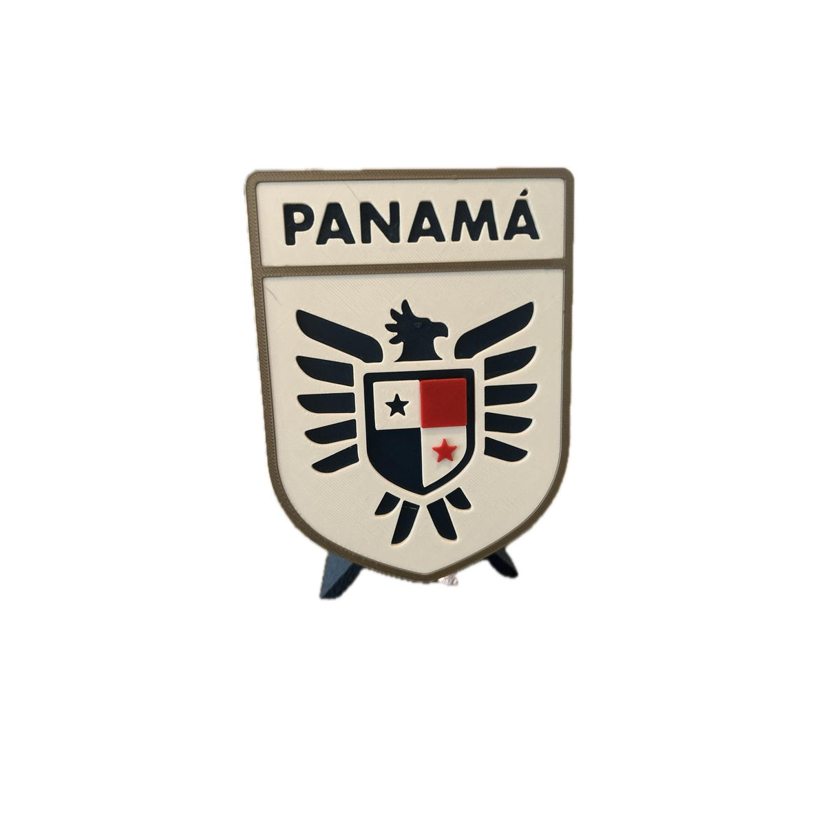 Panama La Marea Roja 3D printed eagle crest display with stand and hidden stash box, Canalero soccer fan gift, made in USA