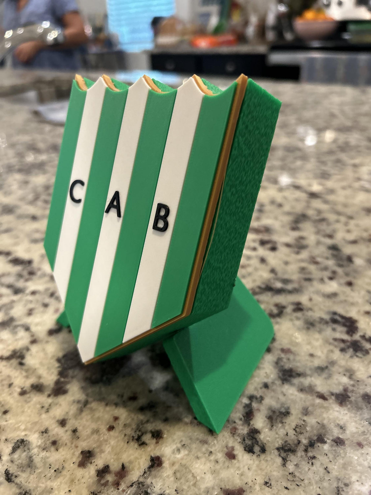 Banfield 3D printed escudo crest display with stand and hidden stash boxEl Taladro Argentine soccer fan gift, made in USA