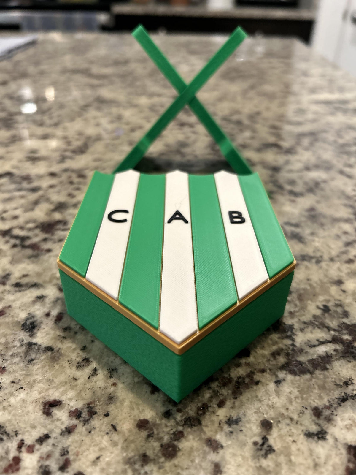 Banfield 3D printed escudo crest display with stand and hidden stash boxEl Taladro Argentine soccer fan gift, made in USA