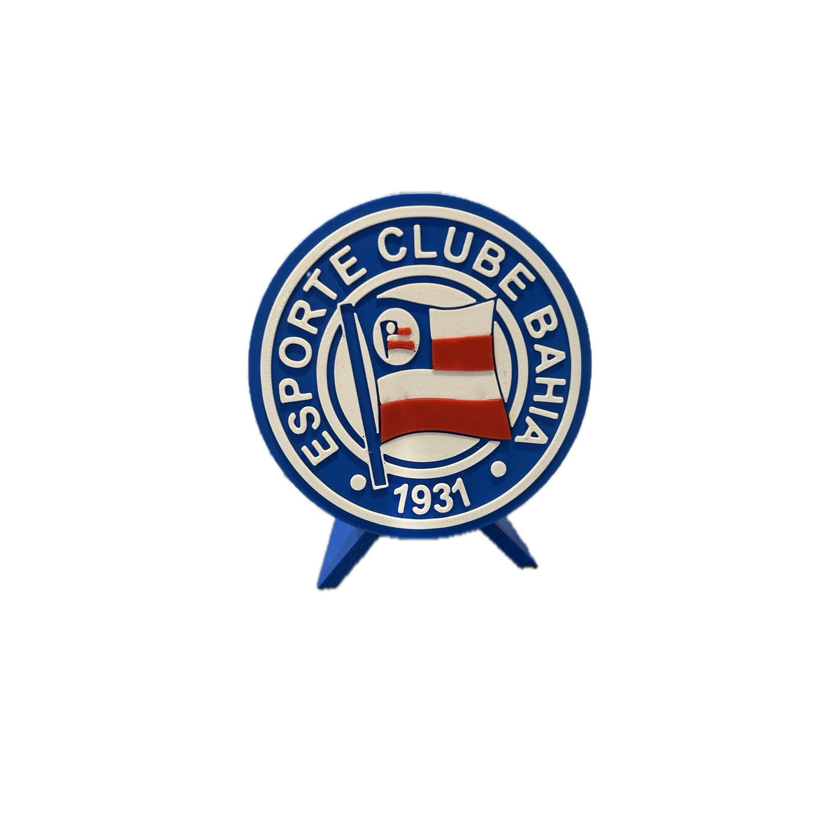 Esporte Clube Bahia 3D printed round display medallion with stand and hidden stash boxTricolor Baiano Brazilian soccer fan gift, made in USA