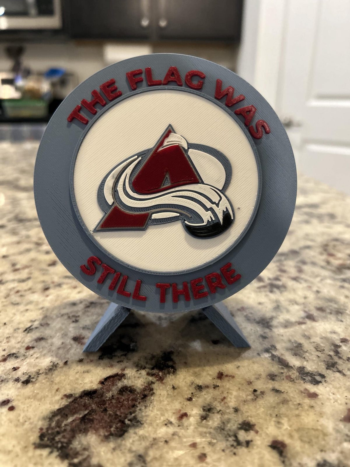 Colorado Avalanche 3D printed round display medallion with stand and hidden stash boxGo Avs NHL hockey fan gift, made in USA