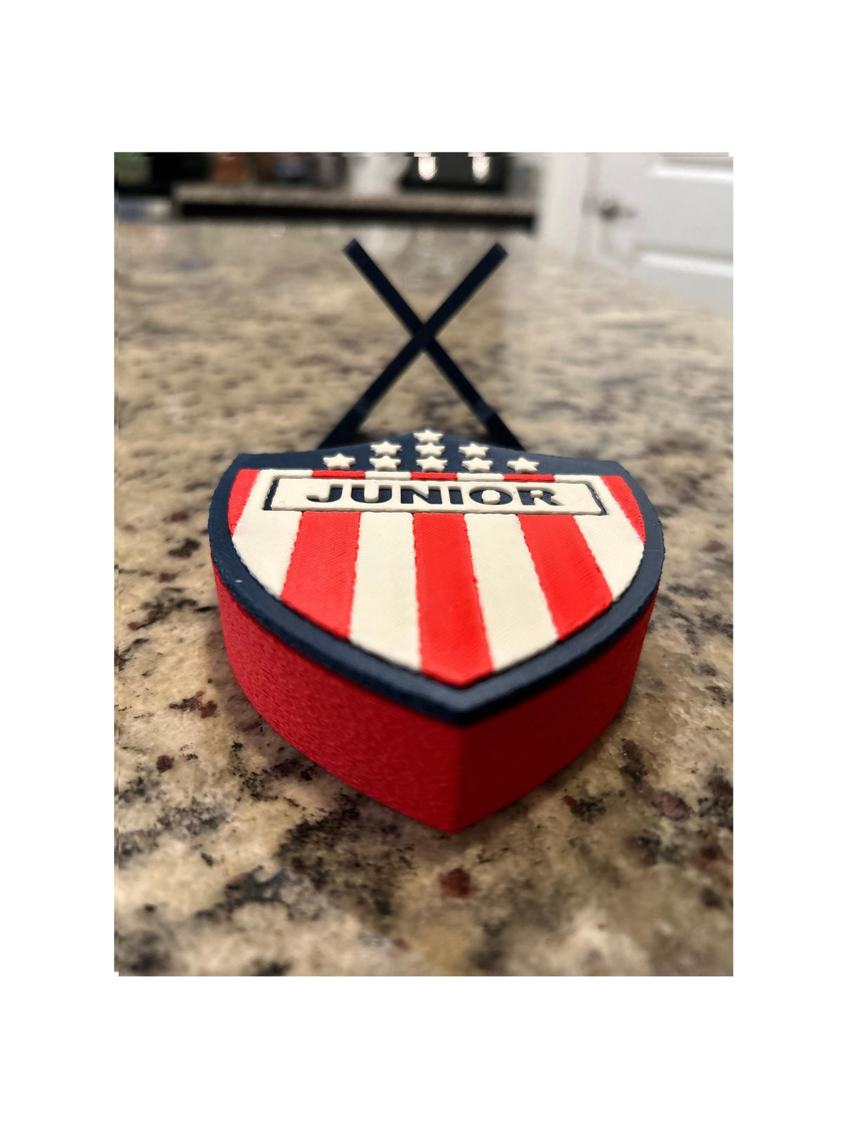 3D Printed Junior de Barranquilla Crest Display | Colombian Soccer Fan Stash Box (14cm)