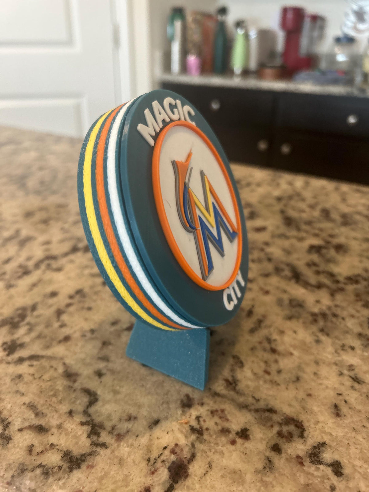 3D Printed Miami Marlins Desk Display | MLB Fan Keepsake Stash Box (Magic City)