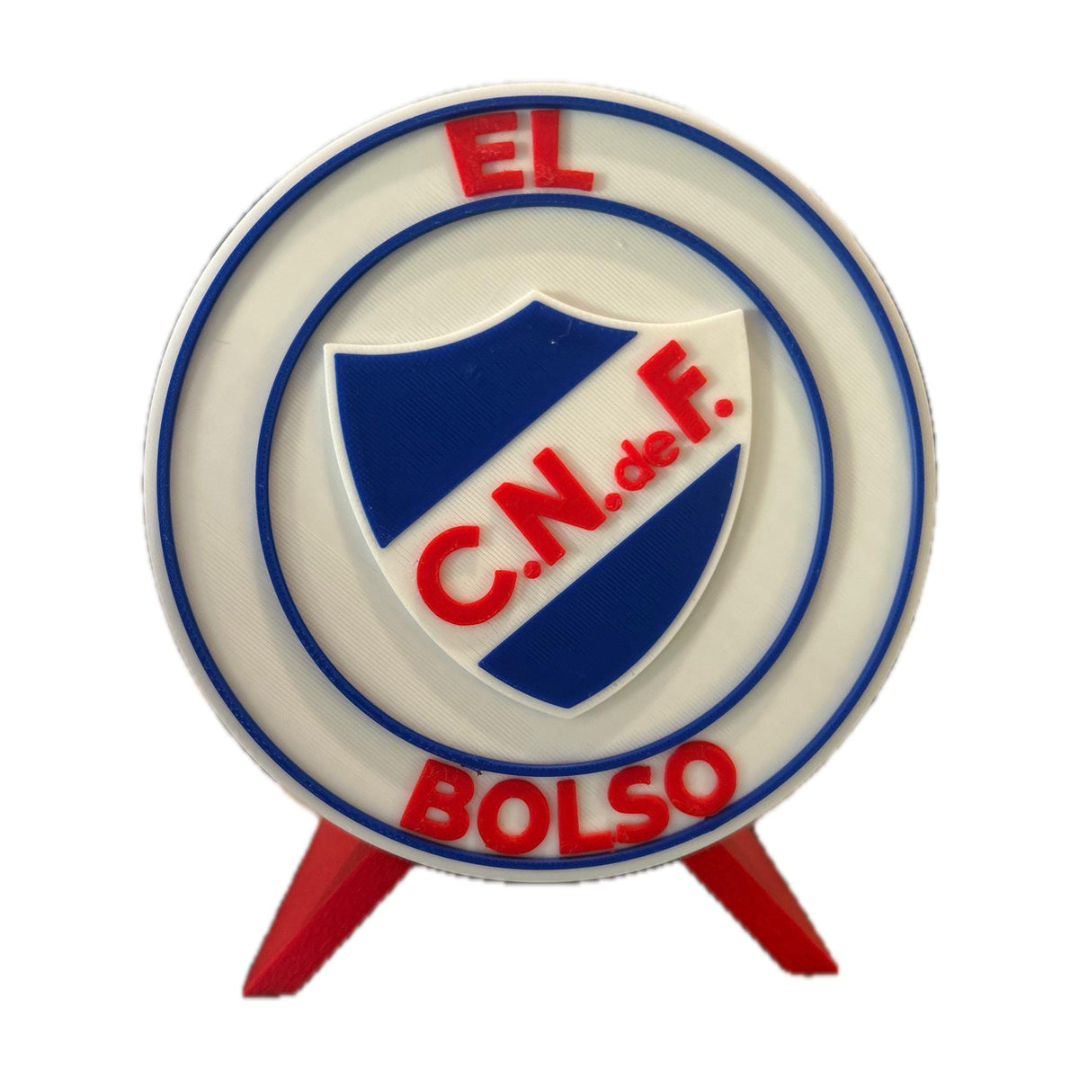 Nacional de Uruguay 3D printed round display medallion with stand and hidden stash boxEl Bolso Uruguay soccer fan gift, made in USA