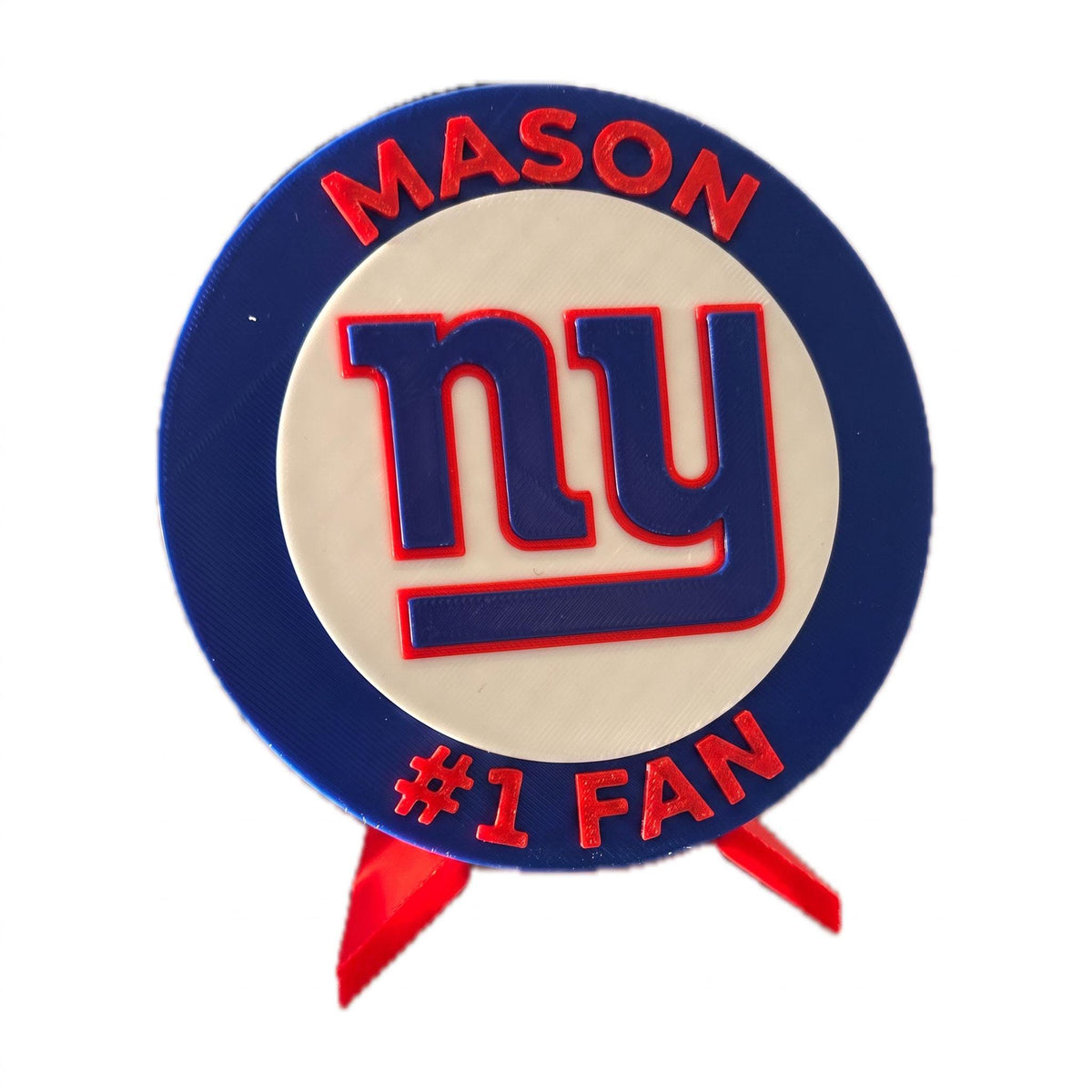 New York Giants 3D printed round display medallion with stand and hidden stash boxBig Blue NFL football fan gift, made in USA