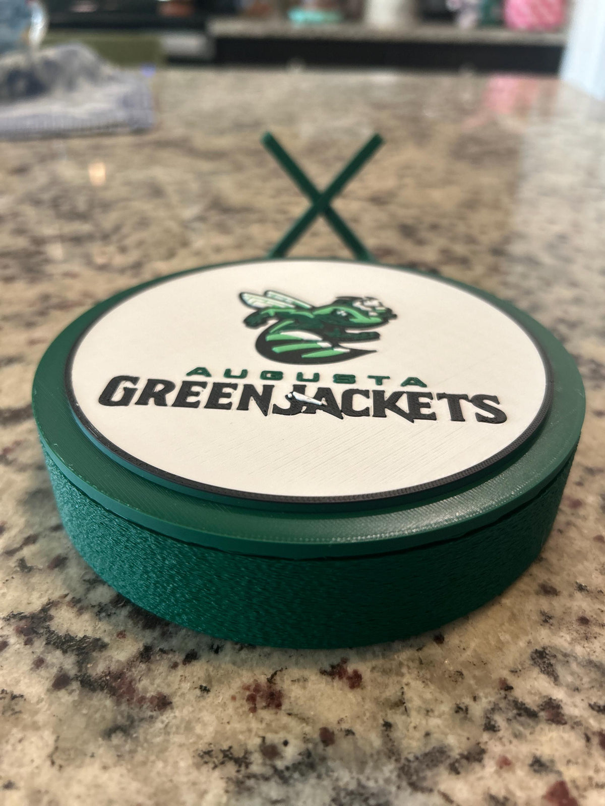 Augusta GreenJackets 3D Printed Crest Display | GreenJackets Baseball Fan Decor & Keepsake Stash Box | Made in USA Gift