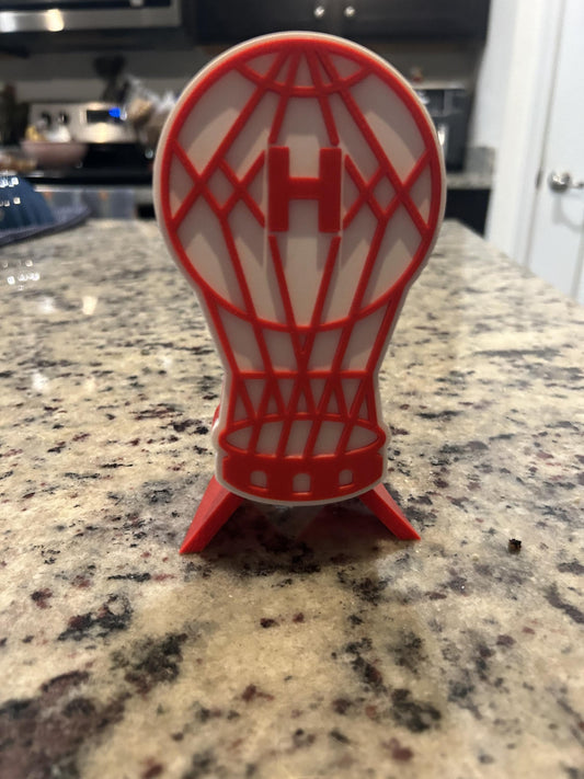 Club Atletico Huracan 3D printed escudo globo display with stand and hidden stash boxEl Globo Argentine soccer fan gift, made in USA