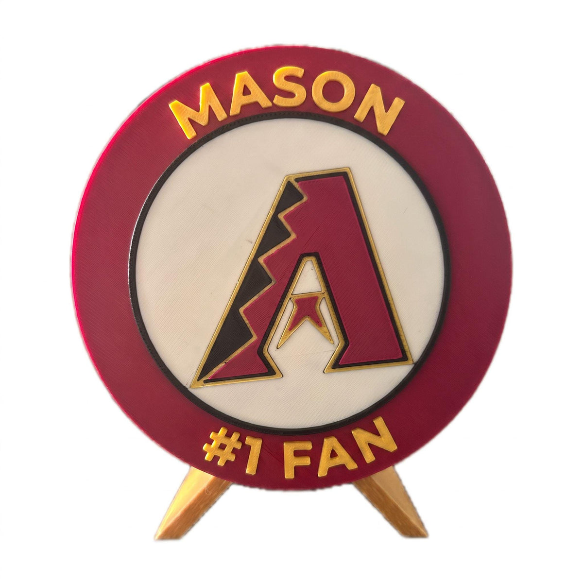 Arizona Diamondbacks 3D printed round display medallion with stand and hidden stash boxValley of the Sun MLB baseball fan gift, made in USA