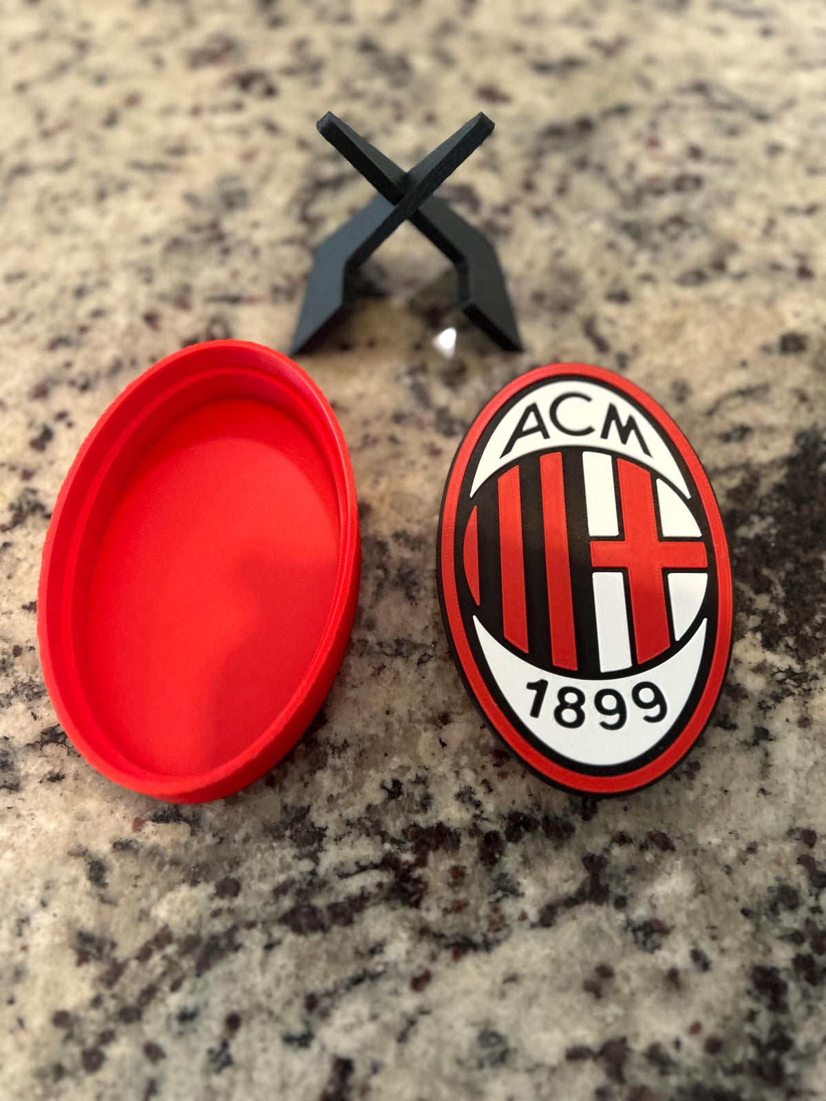 3D Printed AC Milan Crest Display | Rossoneri Stash Box (14cm Tall)