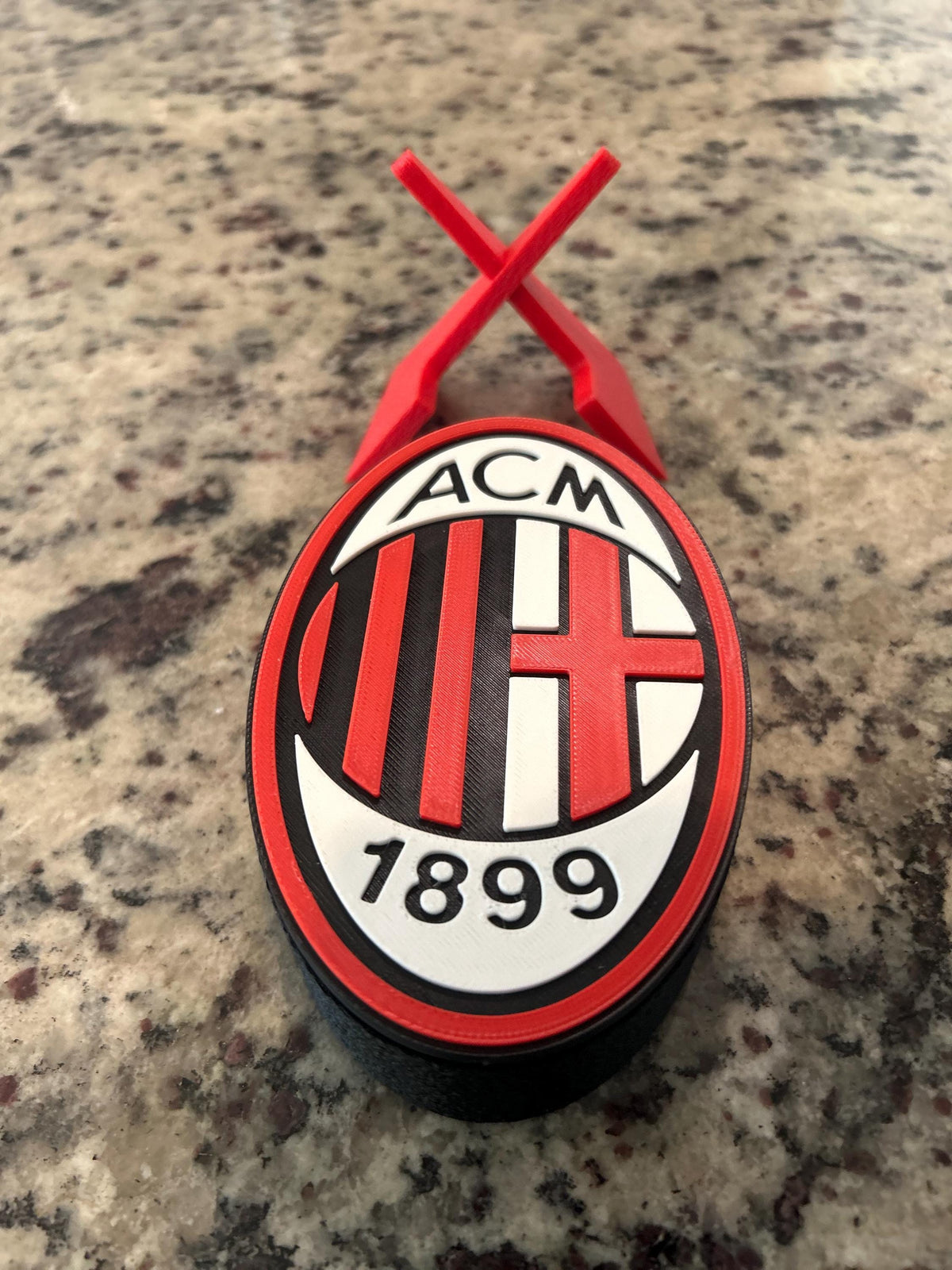 3D Printed AC Milan Crest Display | Rossoneri Stash Box (14cm Tall)