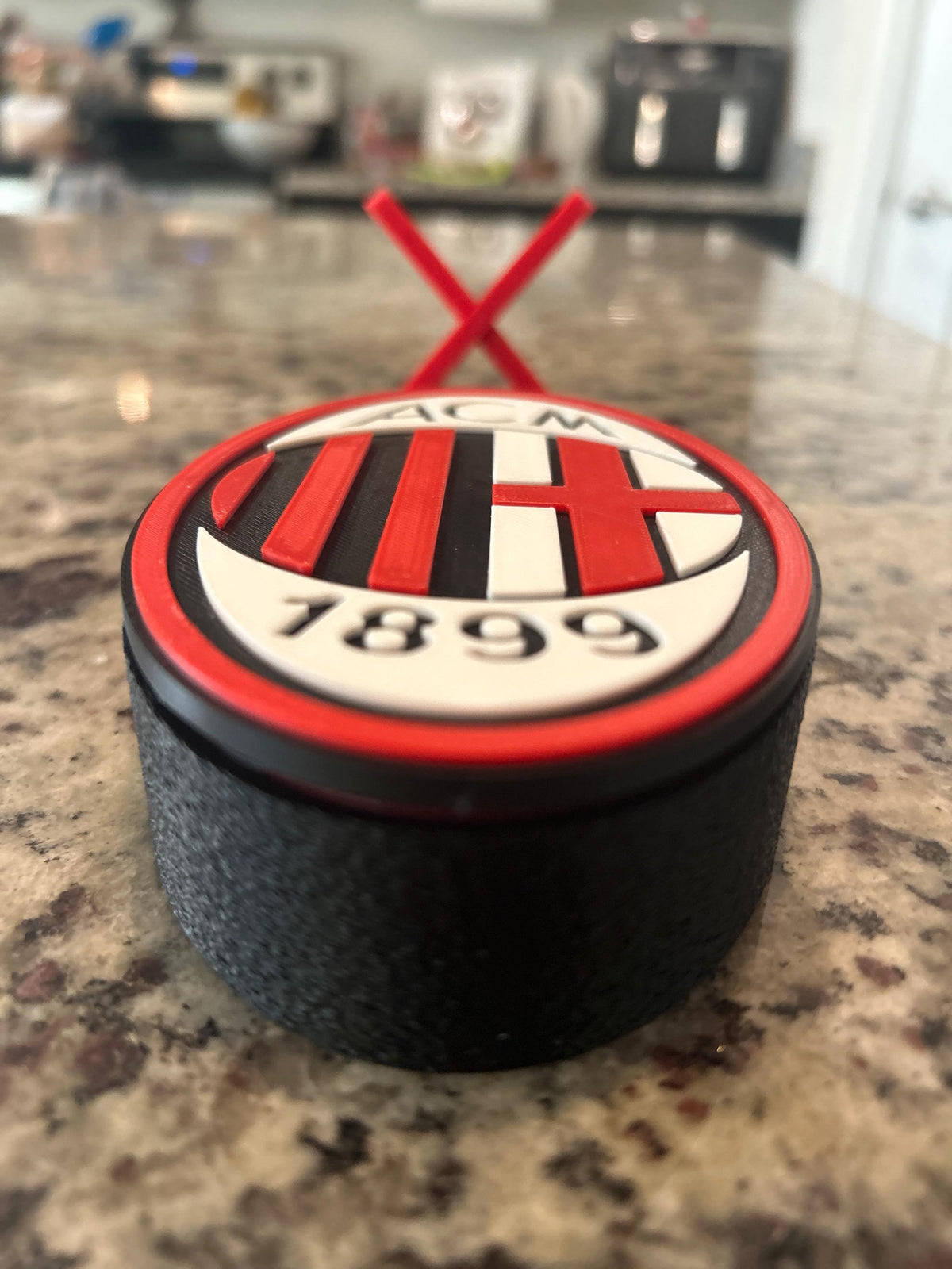 3D Printed AC Milan Crest Display | Rossoneri Stash Box (14cm Tall)