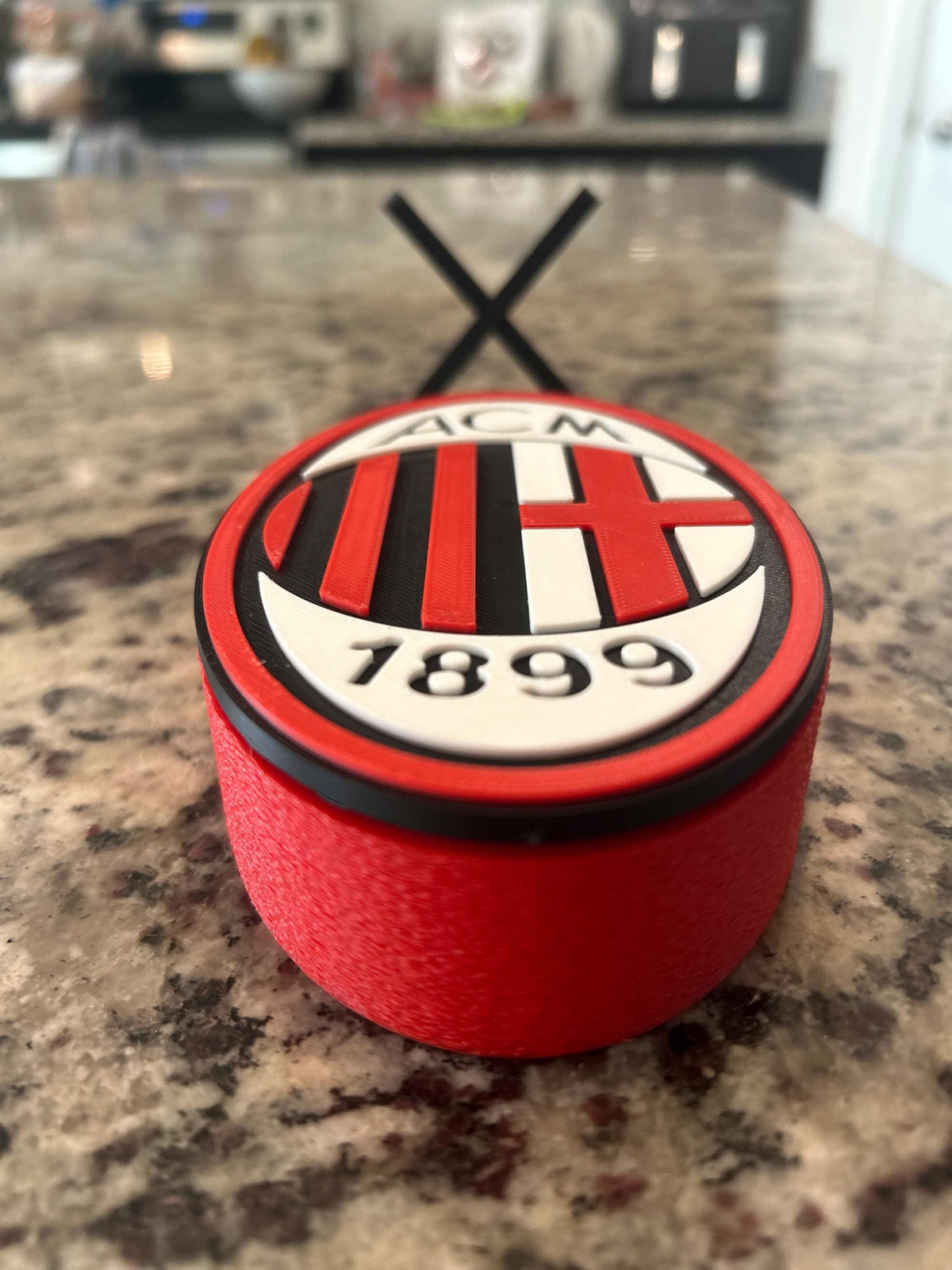 3D Printed AC Milan Crest Display | Rossoneri Stash Box (14cm Tall)