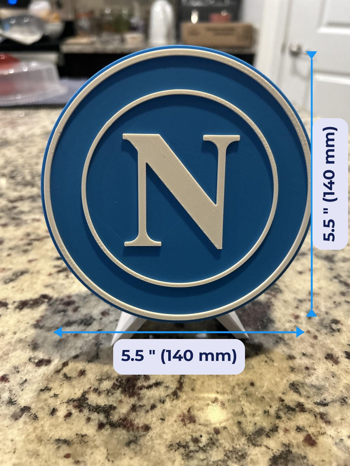 Size guide: SSC Napoli 3D Printed Crest Display with Stand