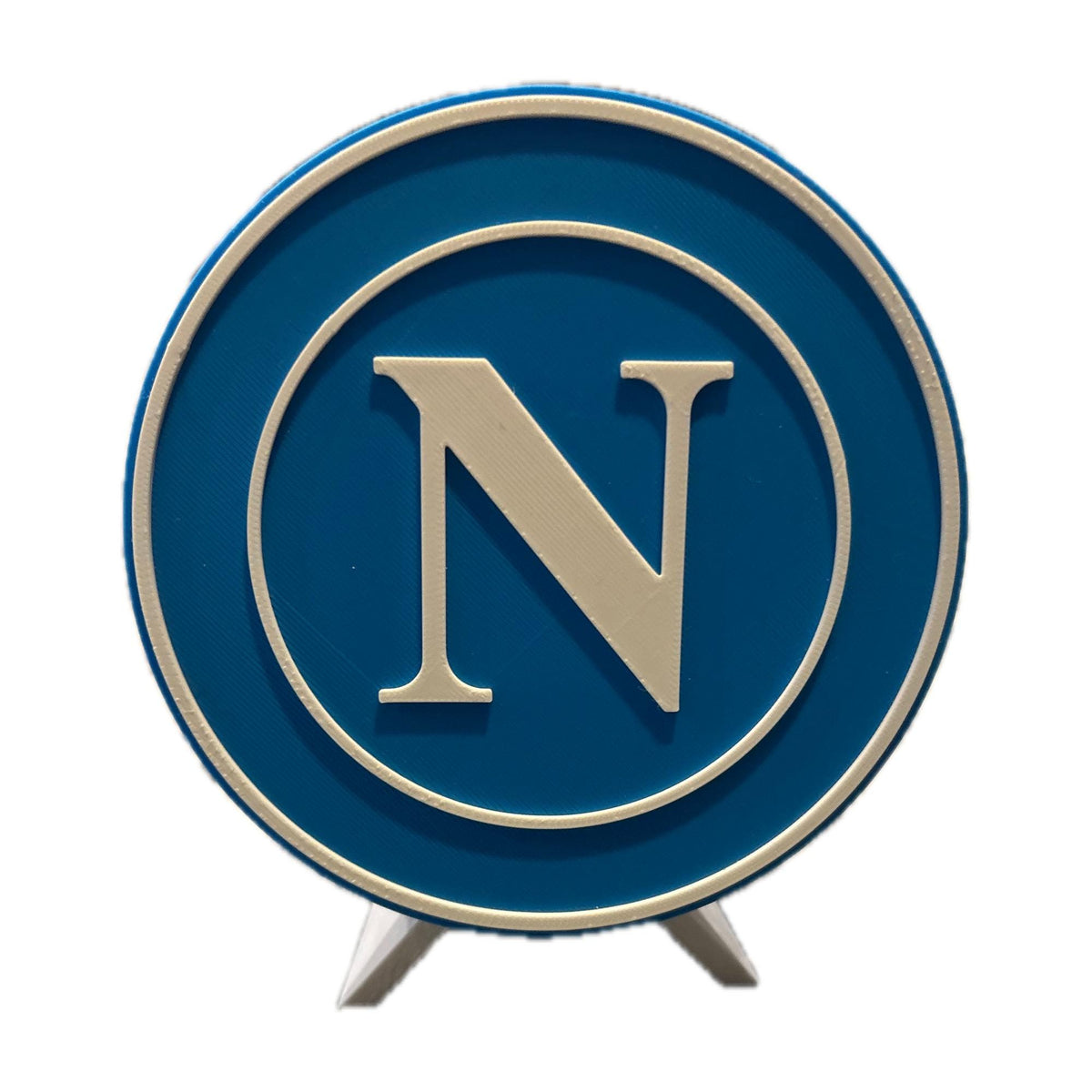 SSC Napoli 3D printed round display medallion with stand and hidden stash boxPartenopei Italian Serie A soccer fan gift, made in USA