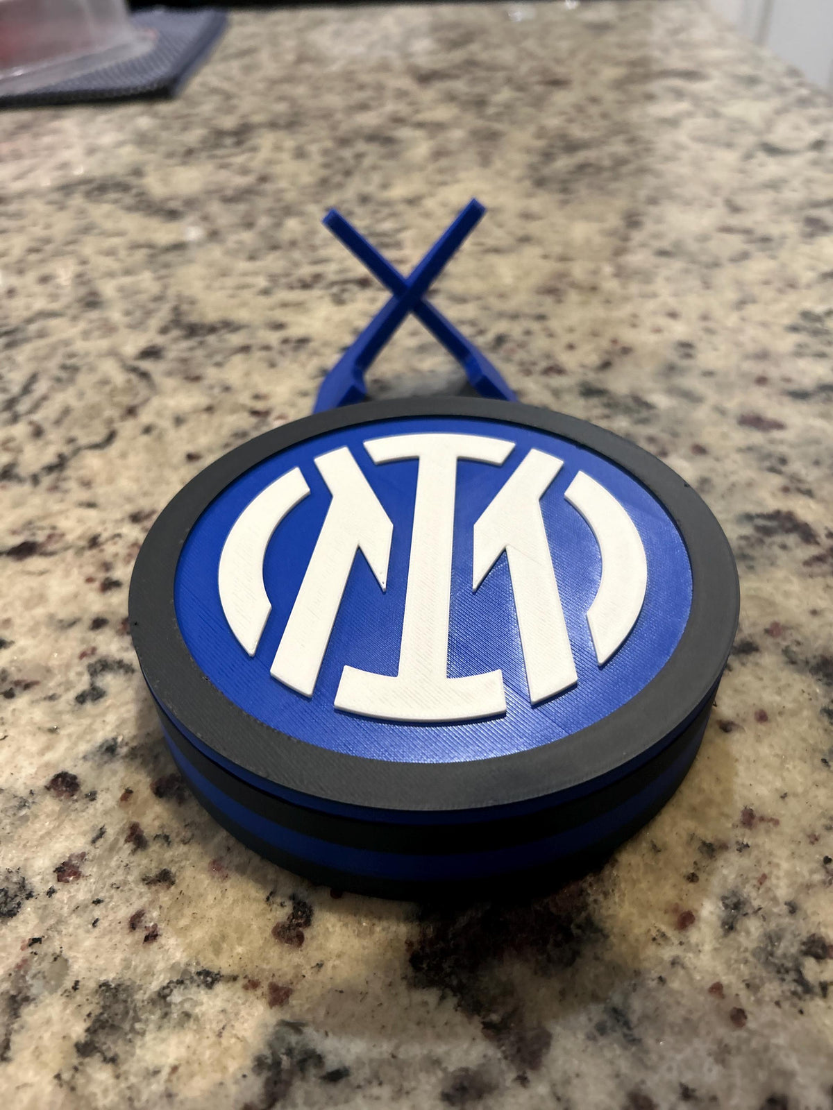 Inter Milan 3D Crest Display | Serie A Soccer Fan Keepsake Box (Nerazzurri)